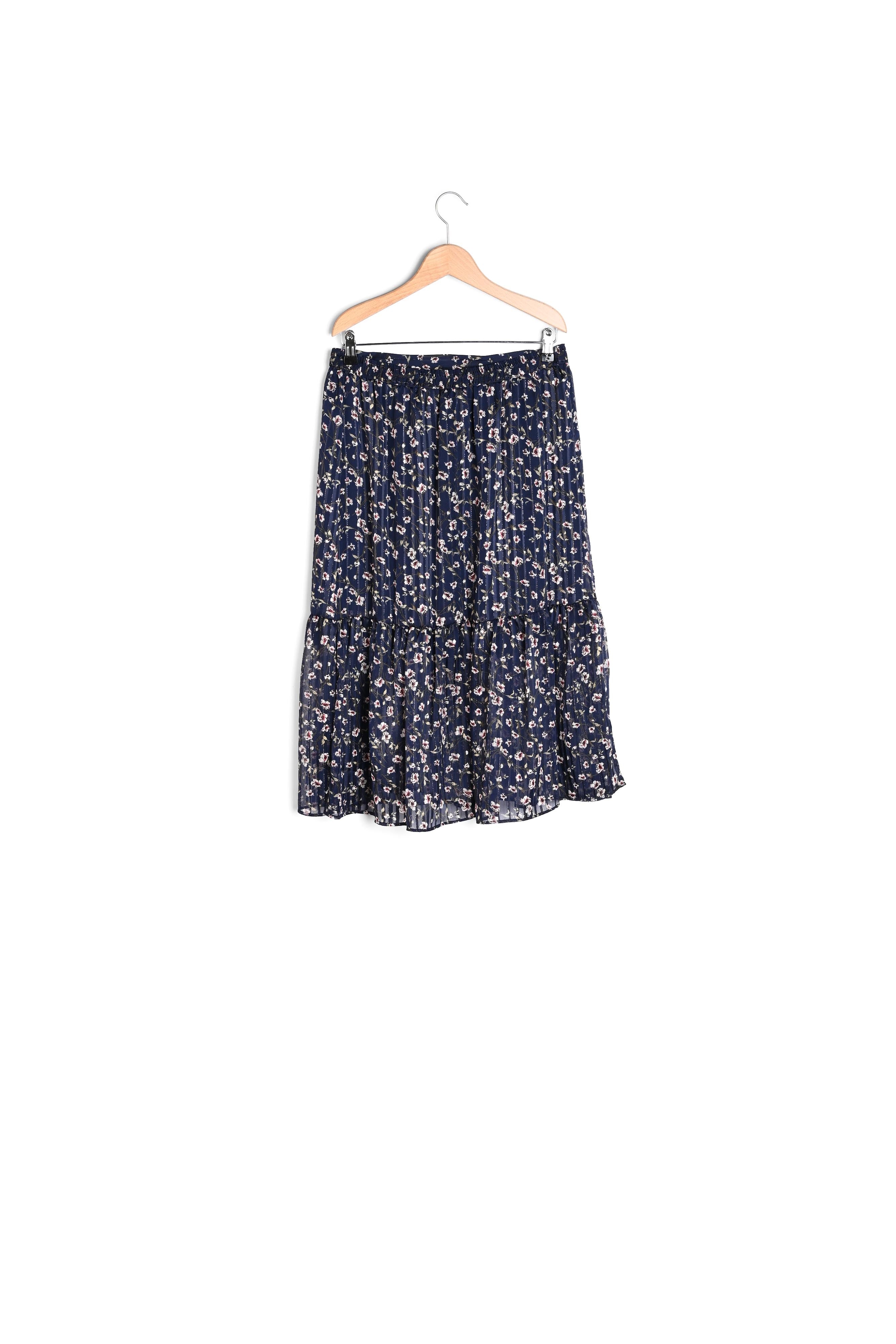 LEA - Jupe en mousseline piquée de Lurex et de soie Faume - seconde main