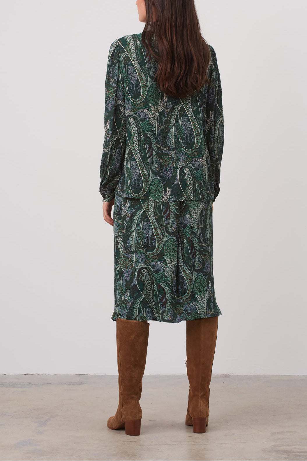 Chemisier imprimé à col froncé - CHADE Faume - seconde main