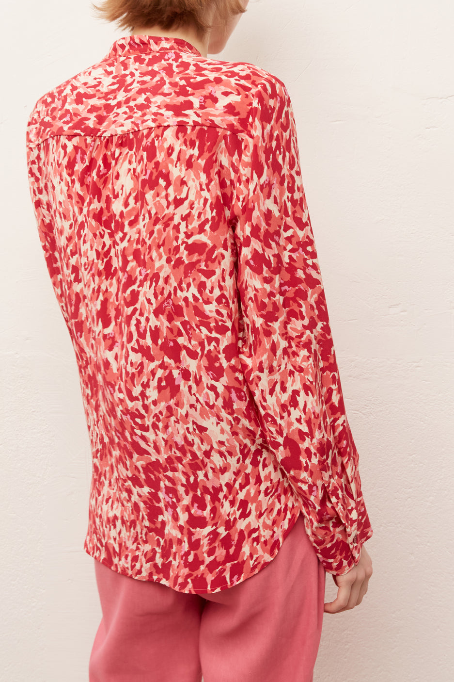 NORA - Blouse imprimée en soie crêpe de Chine Faume - seconde main
