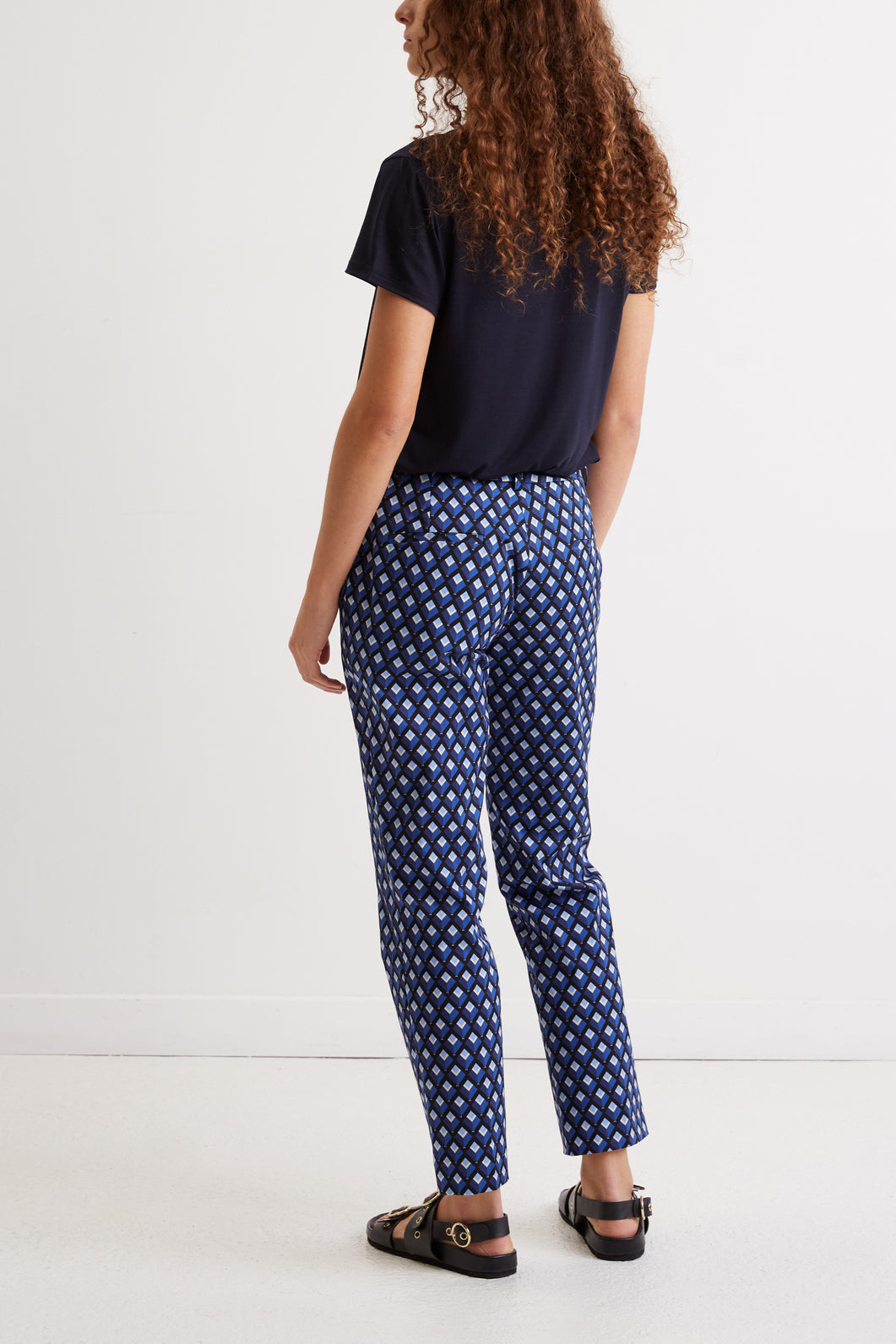 Pantalon en coton imprimé losanges  - ELIESS Faume - seconde main