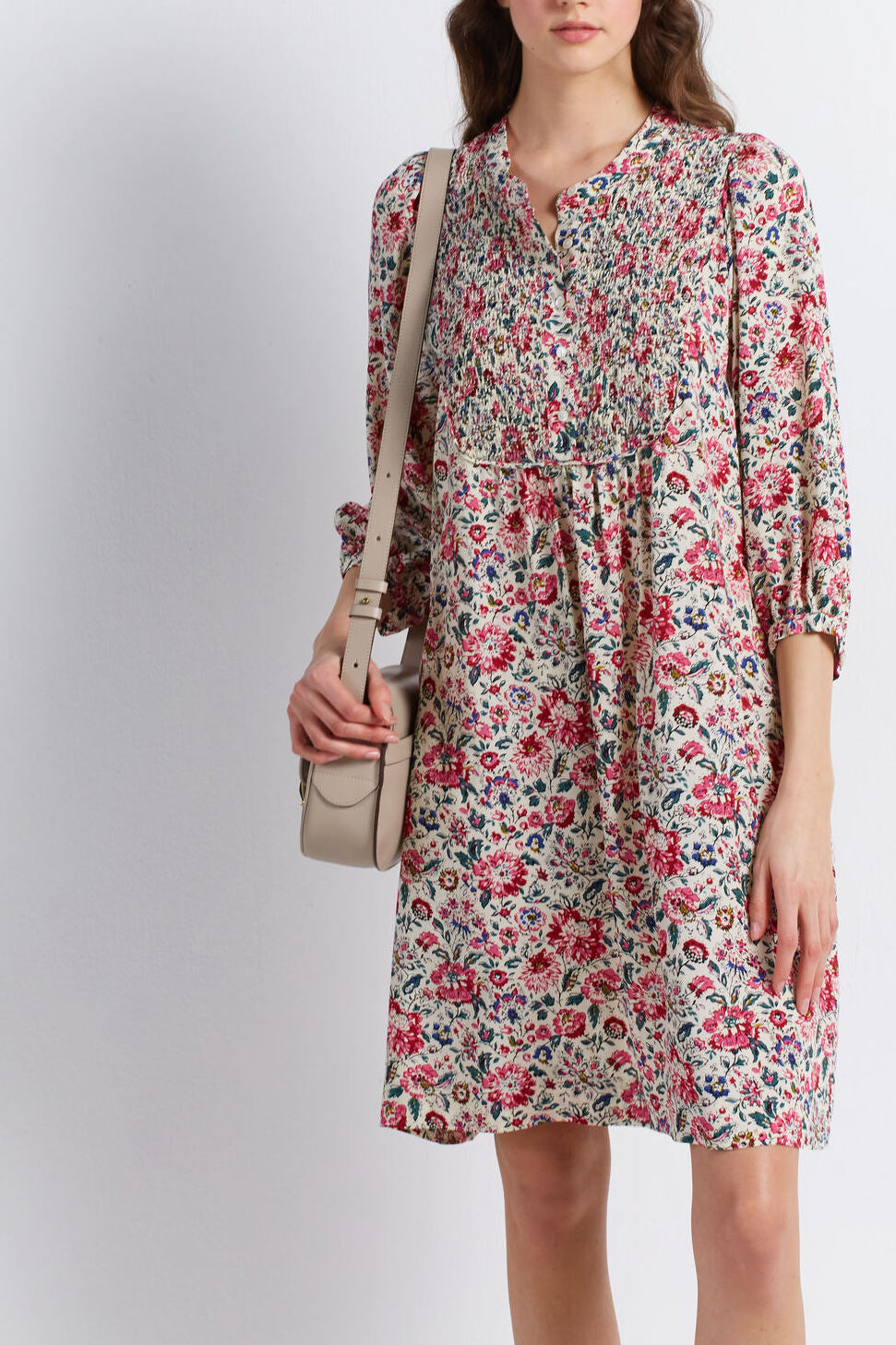 Robe à plastron smocké - JIA Faume - seconde main