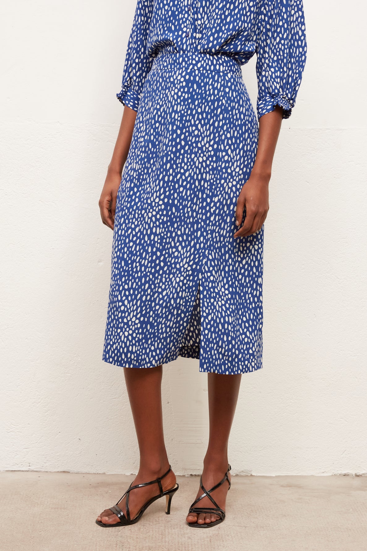 LEONIE - Jupe midi à imprimé fantaisie Faume - seconde main