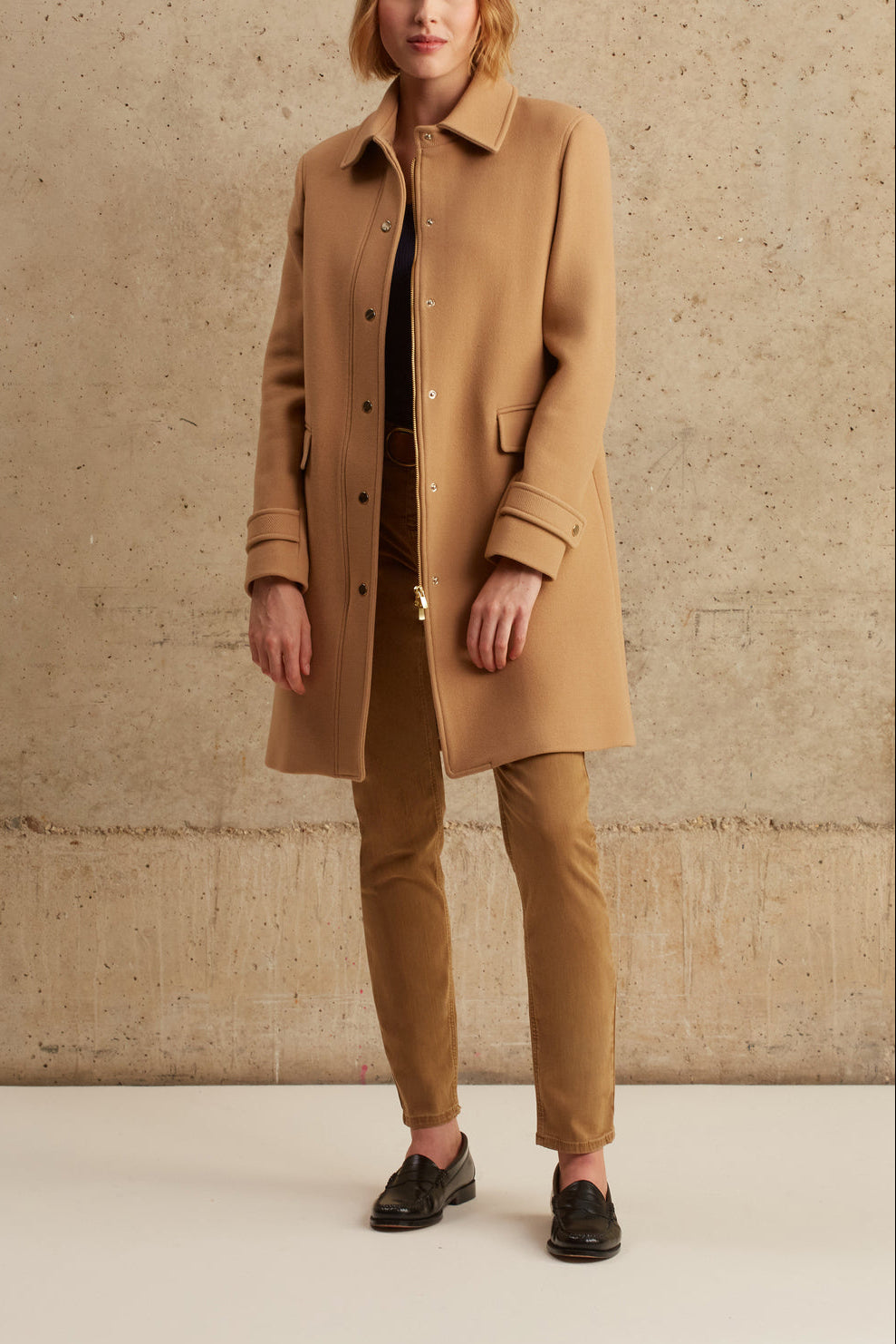 Manteau droit à bouton-pressions - SYRA Faume - seconde main