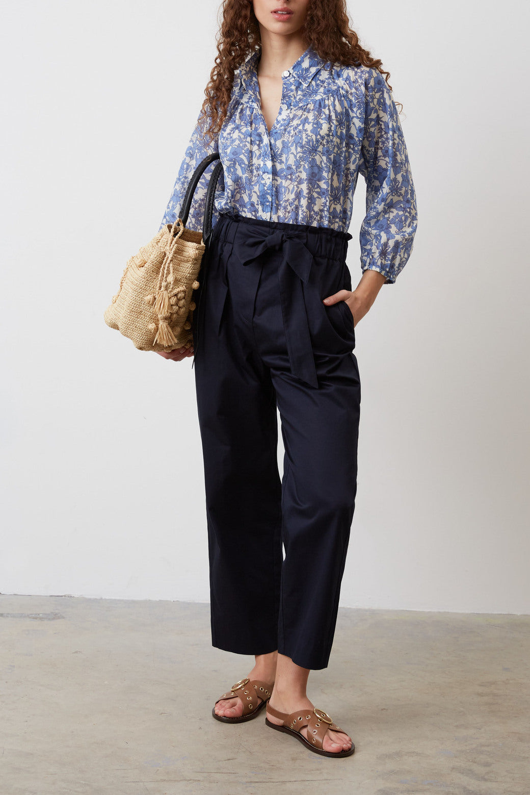 Pantalon carotte en coton - ELARA Faume - seconde main