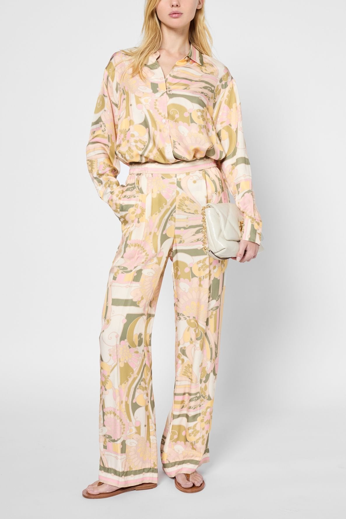 Pantalon large satiné imprimé foulard - LIRA Faume - seconde main