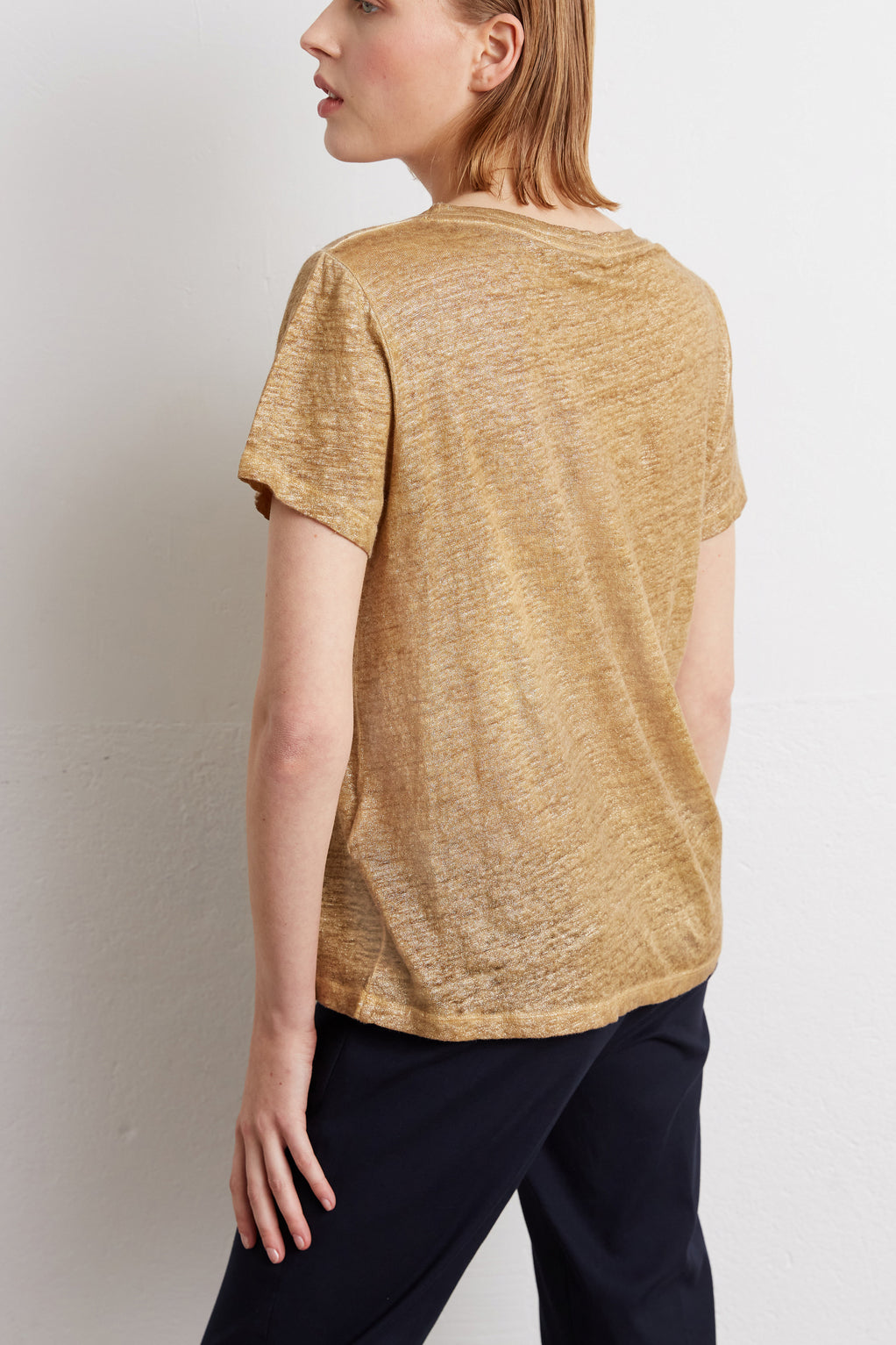 Tee-shirt en lin métallisé - ADILIA Faume - seconde main