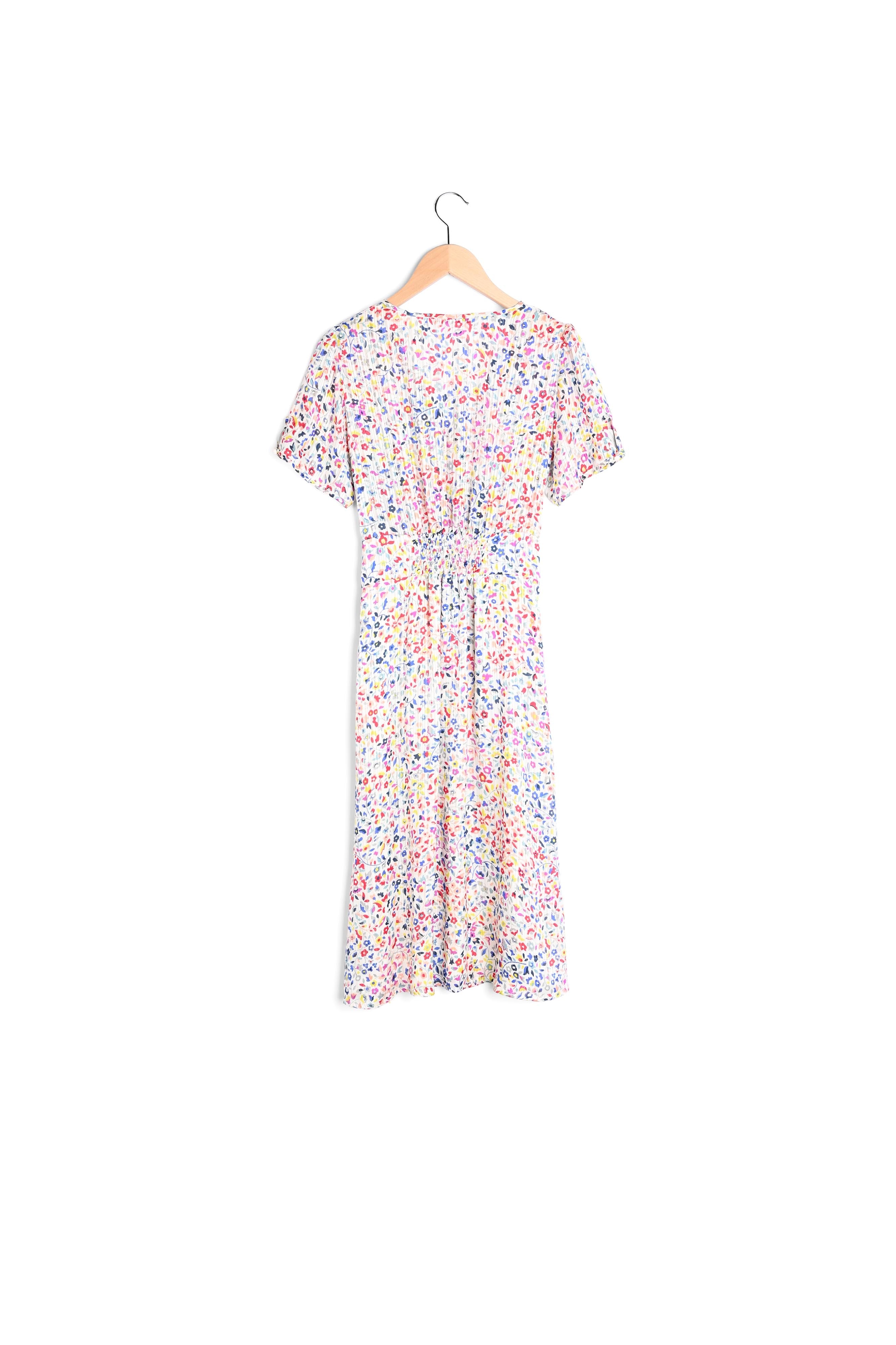 SALVINA - Robe courte ceinturée à imprimé floral Faume - seconde main