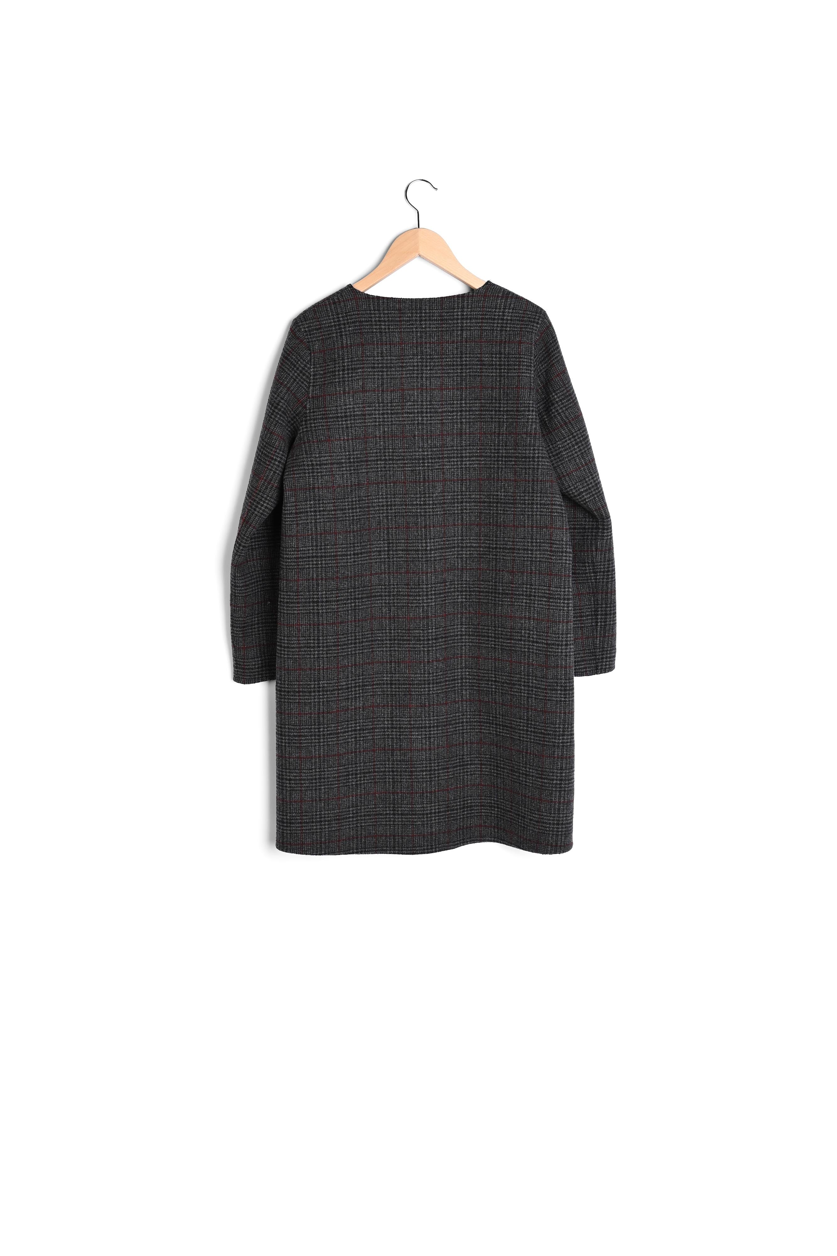 PLUME - Manteau droit imprimé prince-de-galles Faume - seconde main