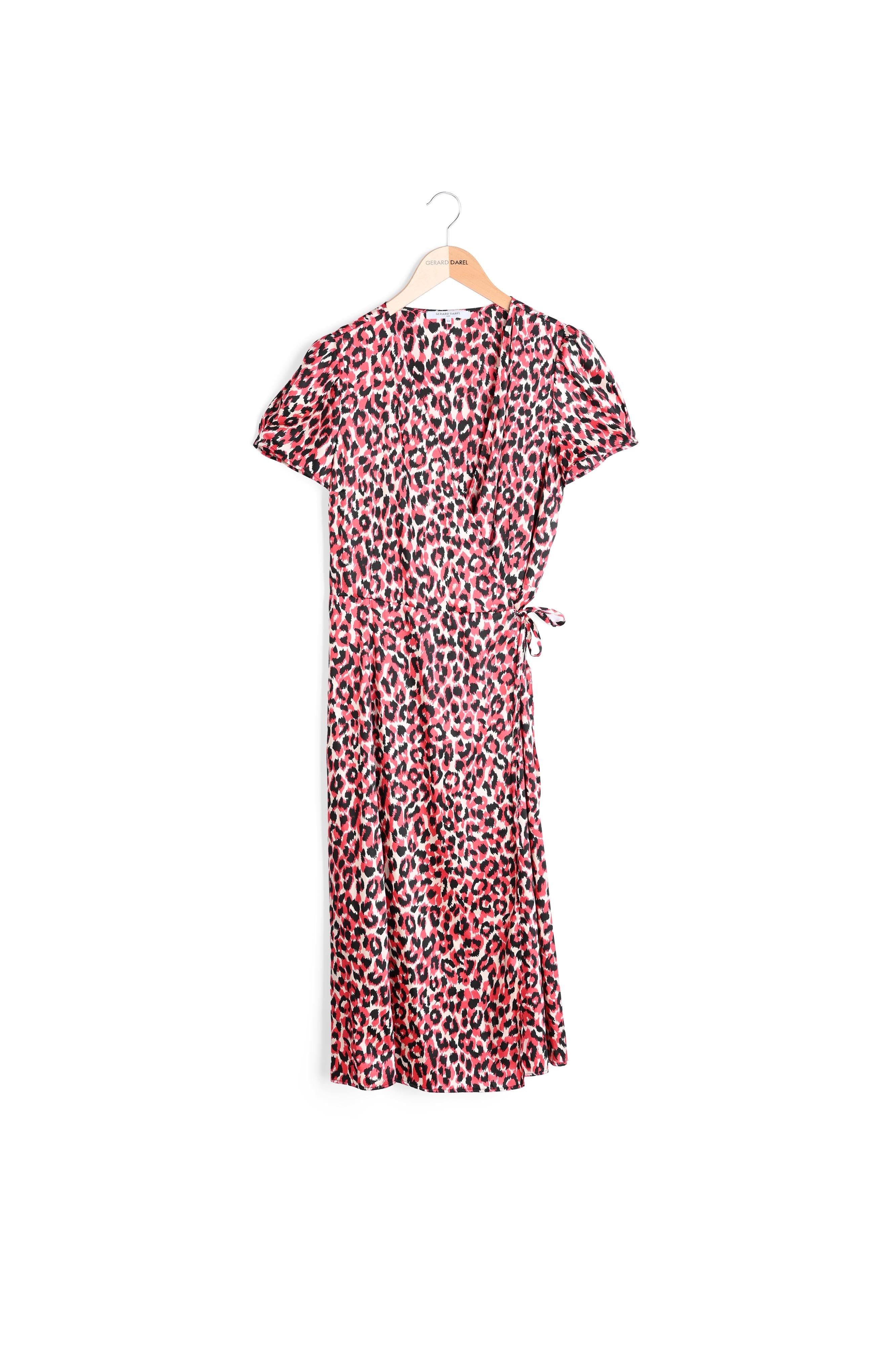 SARA - Robe portefeuille à imprimé léopard Faume - seconde main