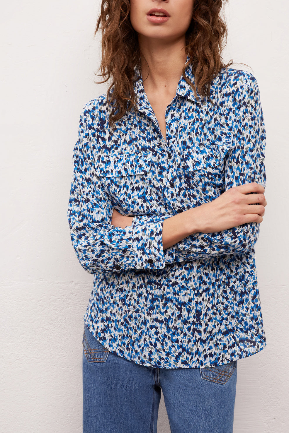 NOAM - Chemise en soie à imprimé fantaisie Faume - seconde main