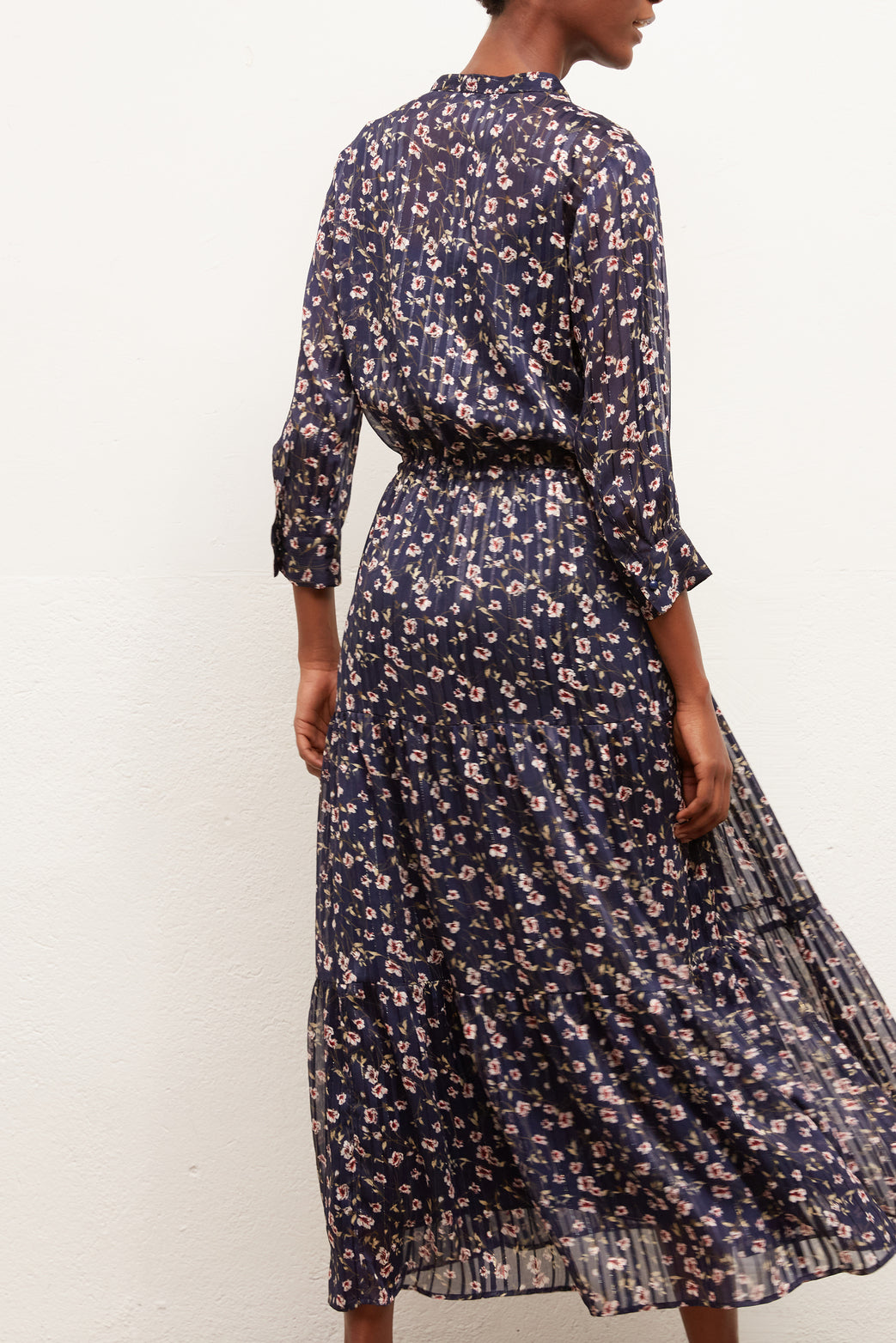 SANDY - Robe longue bohème à imprimé fleurs Faume - seconde main