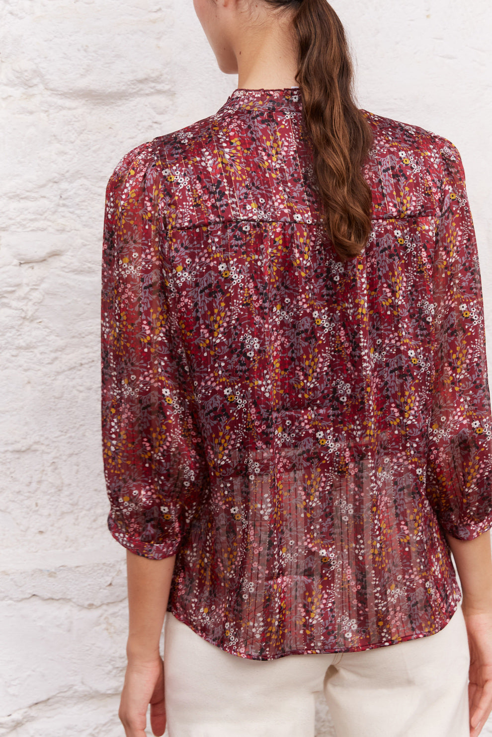 Blouse légère à l'imprimé et fils Lurex - CAMELLIA Faume - seconde main