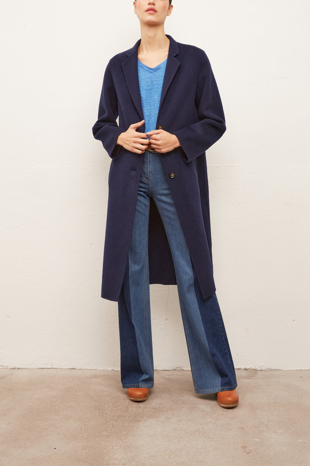 ROSY - Manteau en laine double face Faume - seconde main