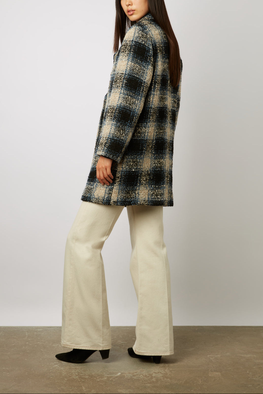 Manteau croisé à carreaux - SAVERINA Faume - seconde main