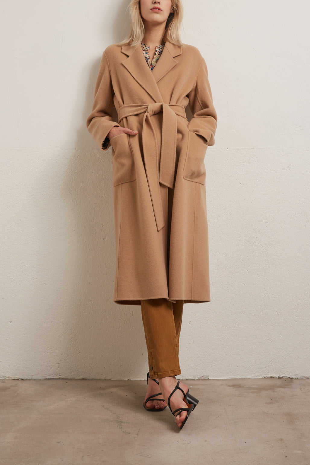 Sander - Manteau ceinturé en laine Faume - seconde main