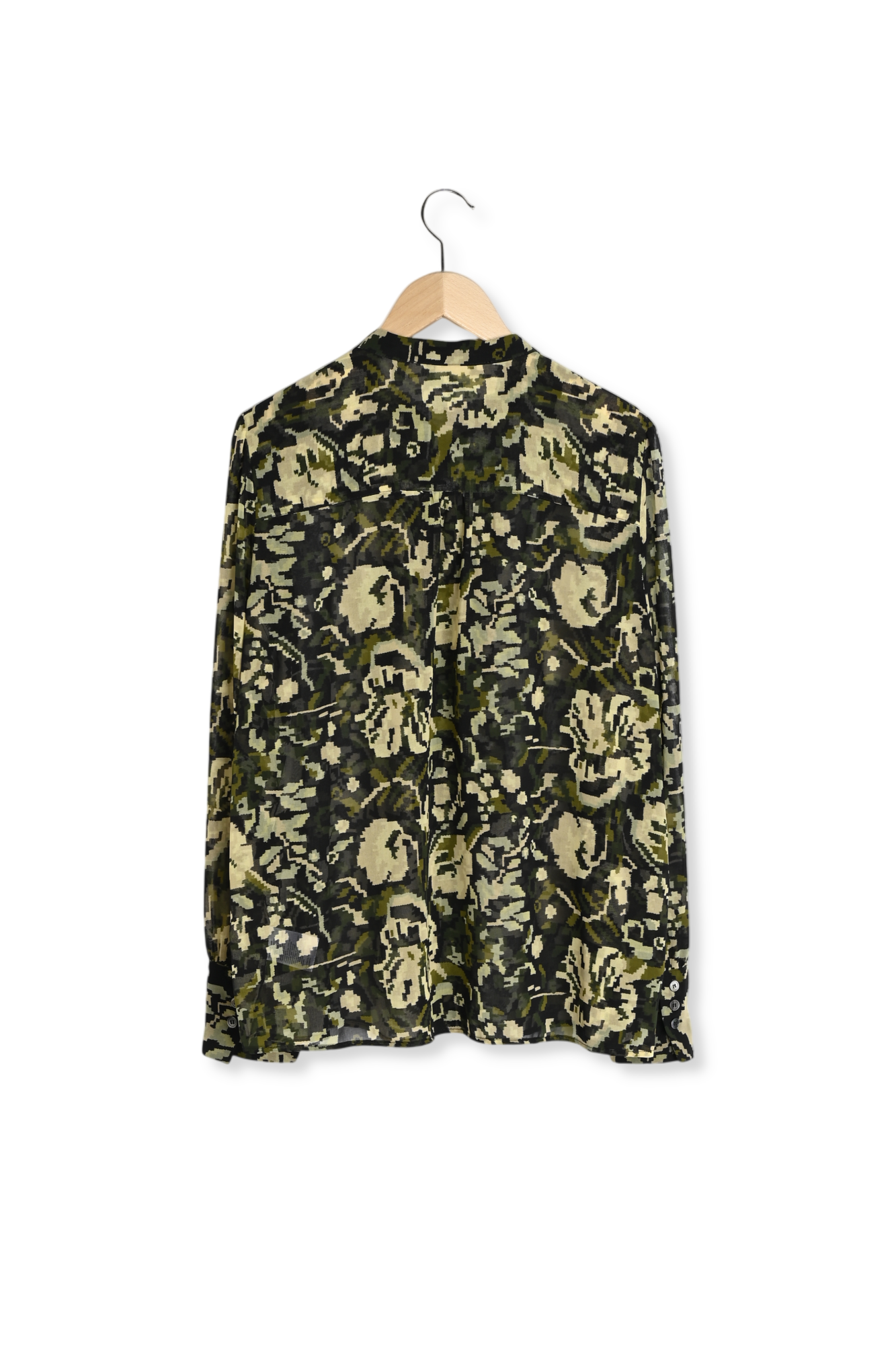 Chemise à volants en mousseline à motif ikat - CALICA Faume - seconde main