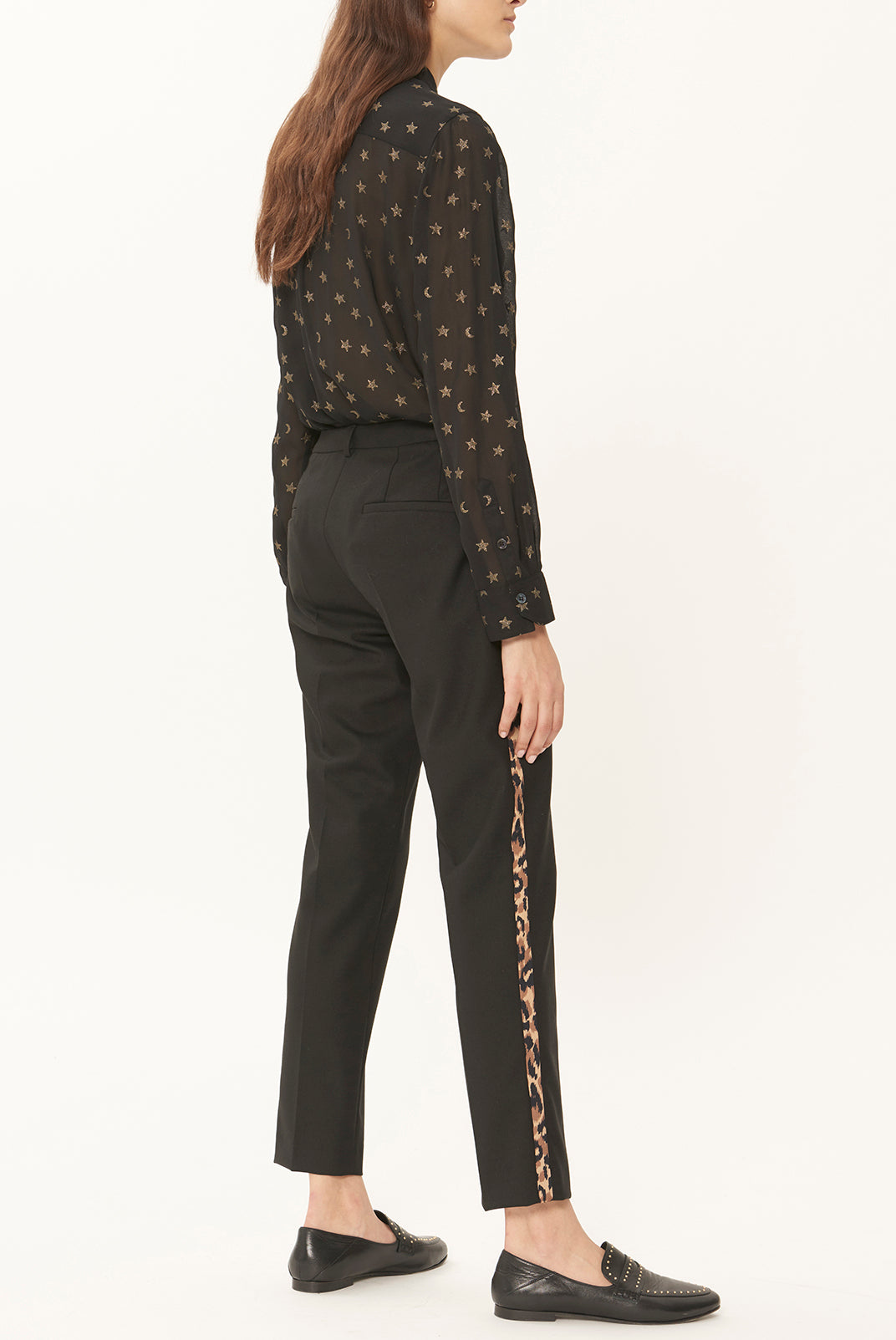 LOX - Pantalon droit 7/8 bandes léopard Faume - seconde main