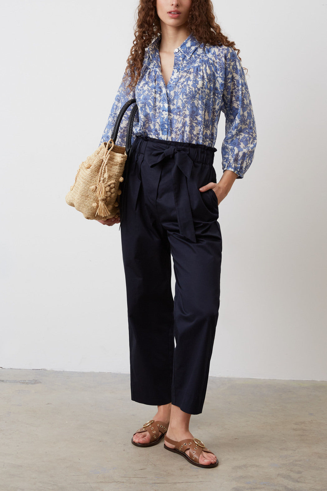 Pantalon carotte en coton - ELARA Faume - seconde main