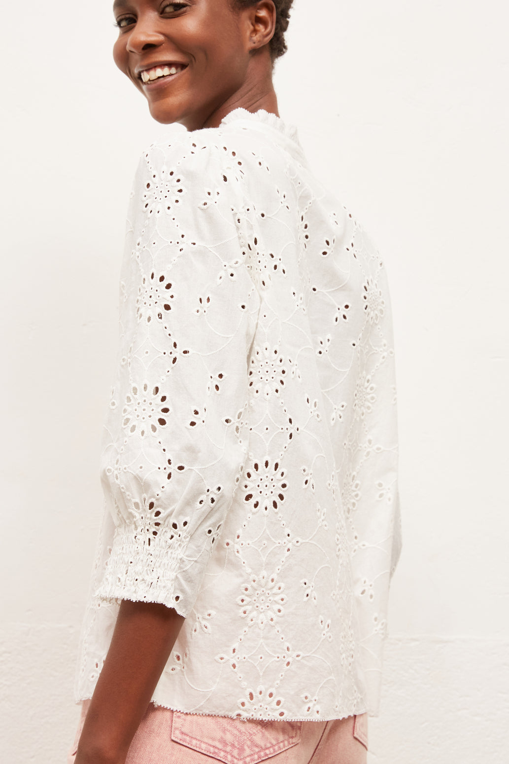 NORY - Chemise en voile de coton brodé Faume - seconde main