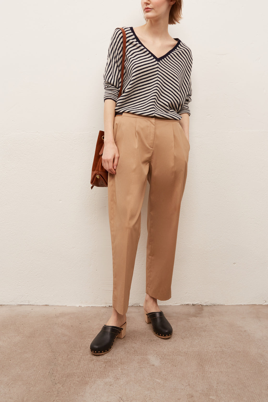 MARIANA - Pantalon 7/8 large en coton stretch Faume - seconde main