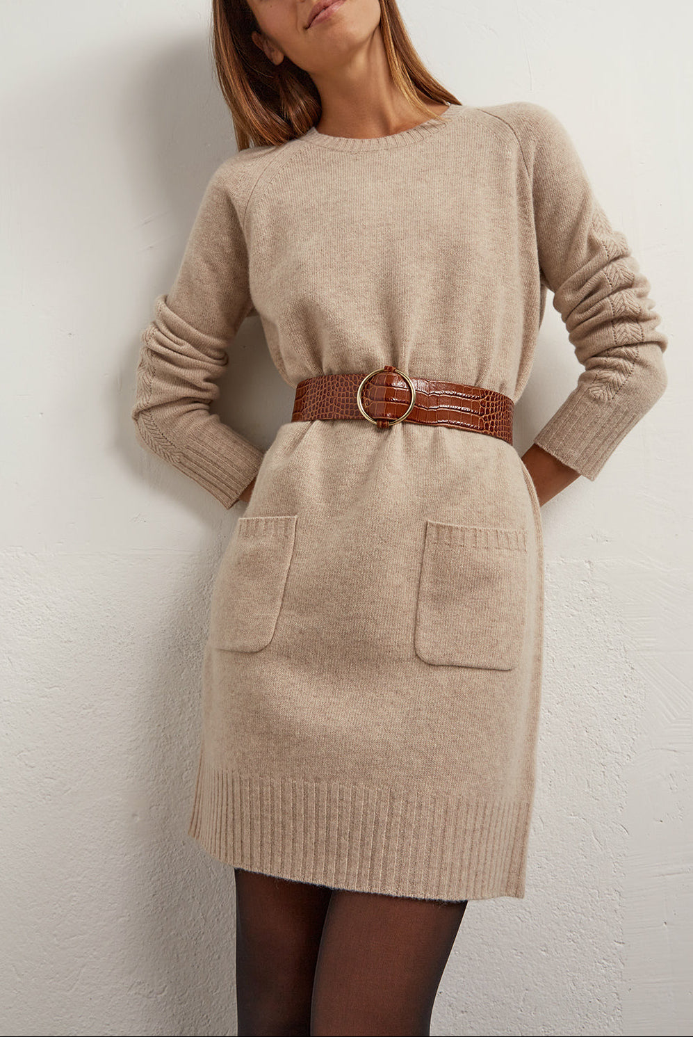 Tuline - Robe-pull en maille de laine et cachemire Faume - seconde main