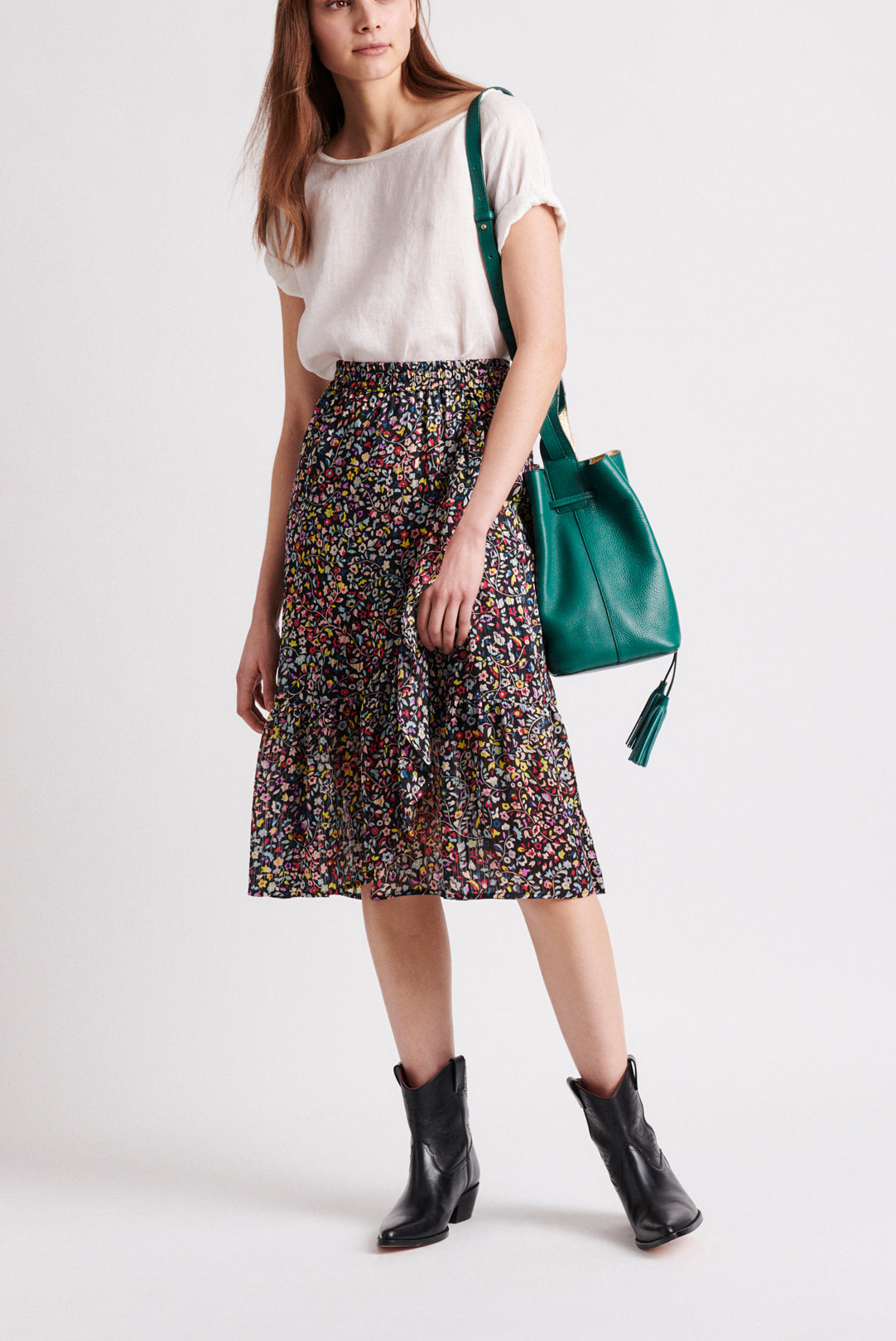 LICCIA - Jupe midi en jacquard imprimé Faume - seconde main