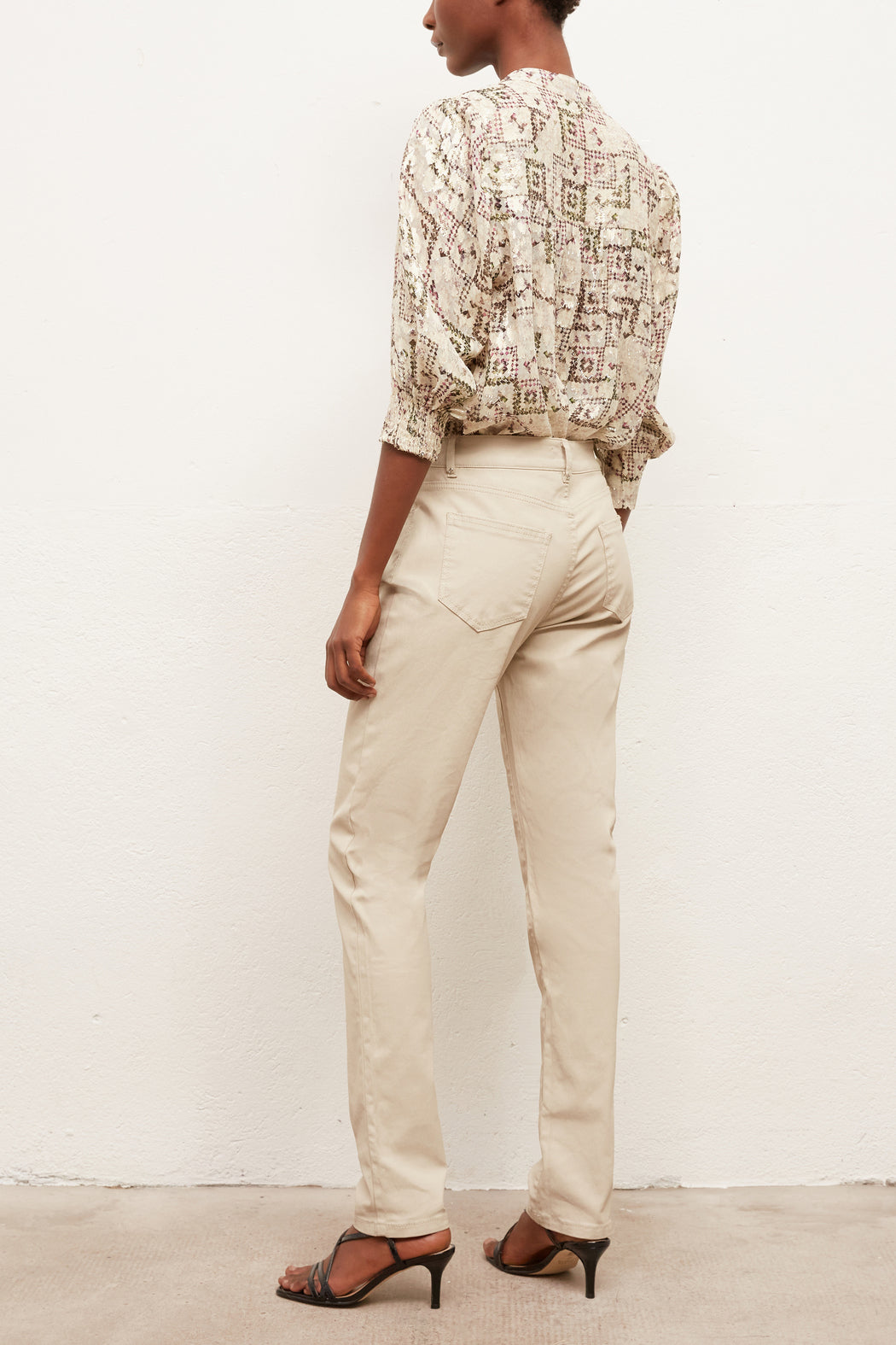 MARGAUX - Pantalon en coton Stretch enduit Faume - seconde main