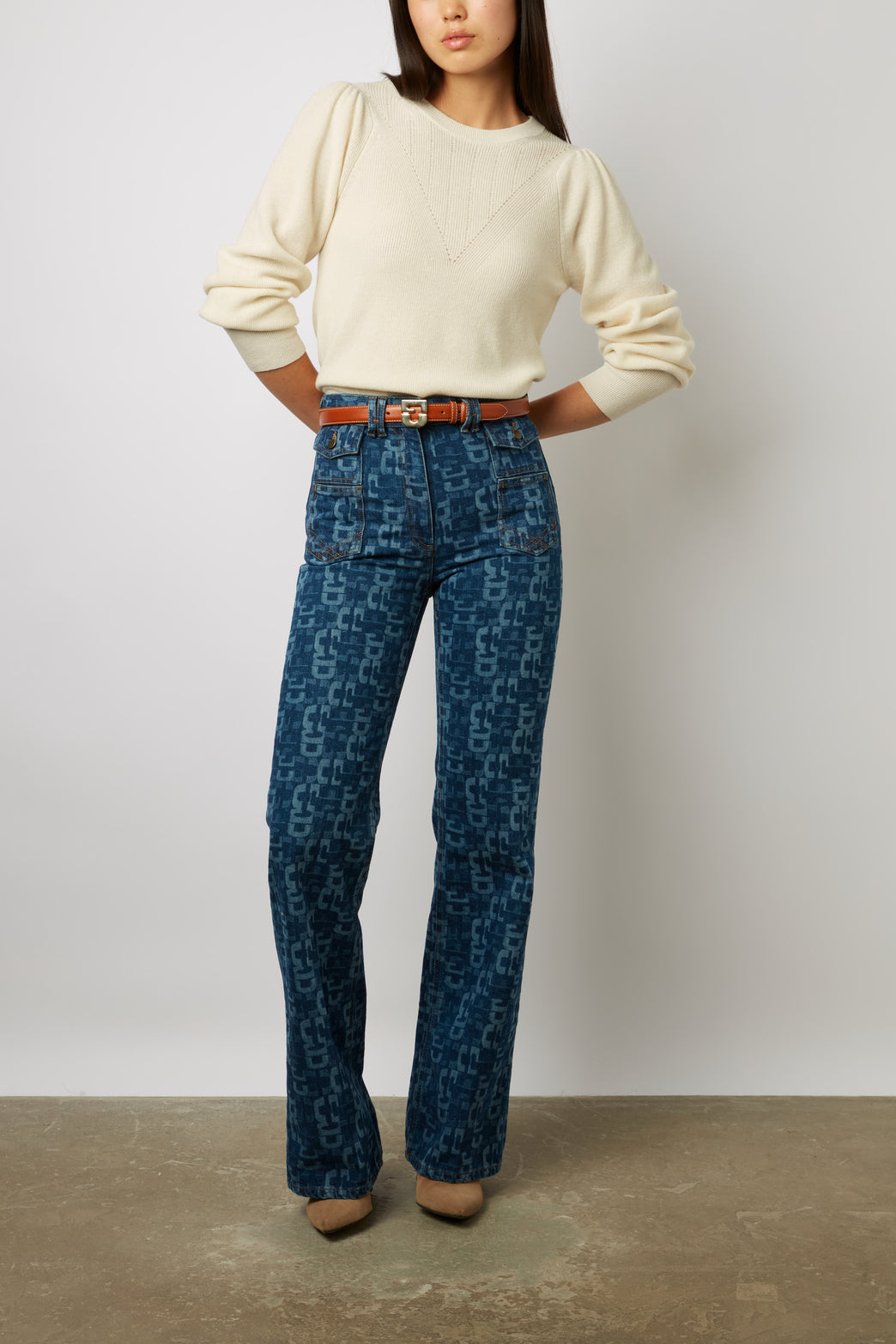 Pull ajusté en laine à détails fantaisie - LEONORA Faume - seconde main