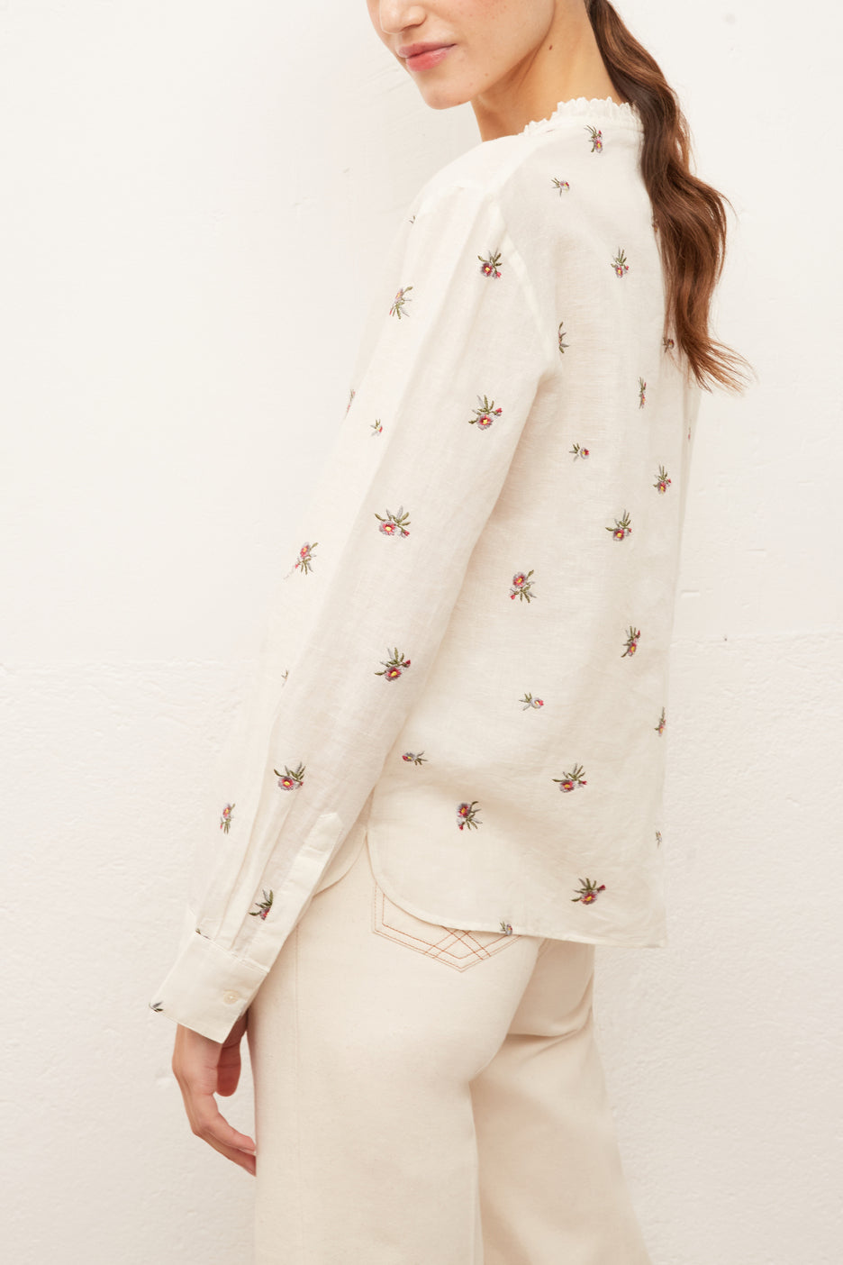 NEHEMIA - Chemise coton et lin avec broderies Faume - seconde main