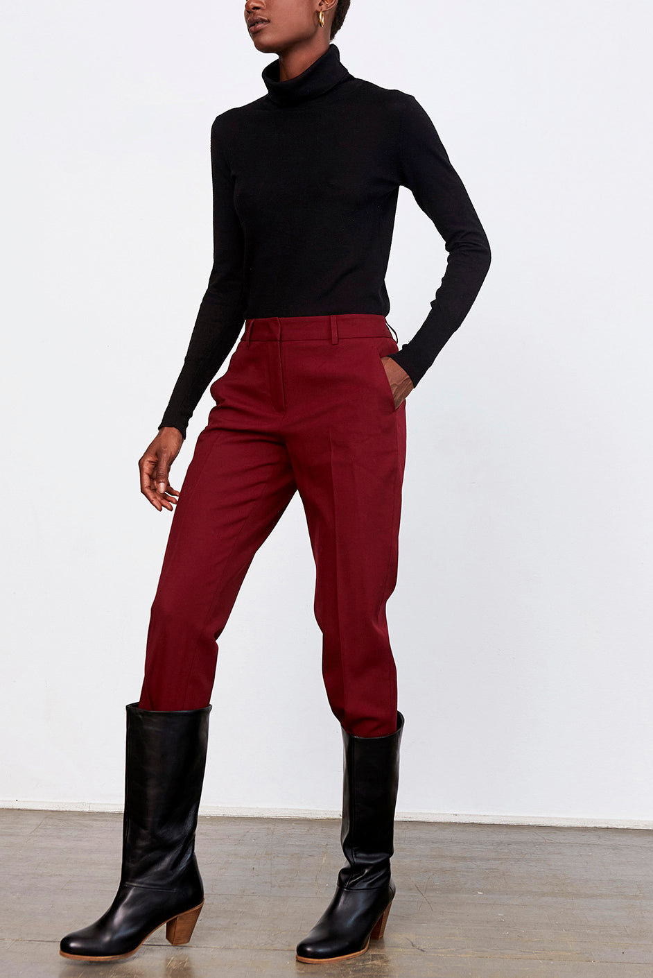 LOVA - Pantalon droit en laine Faume - seconde main