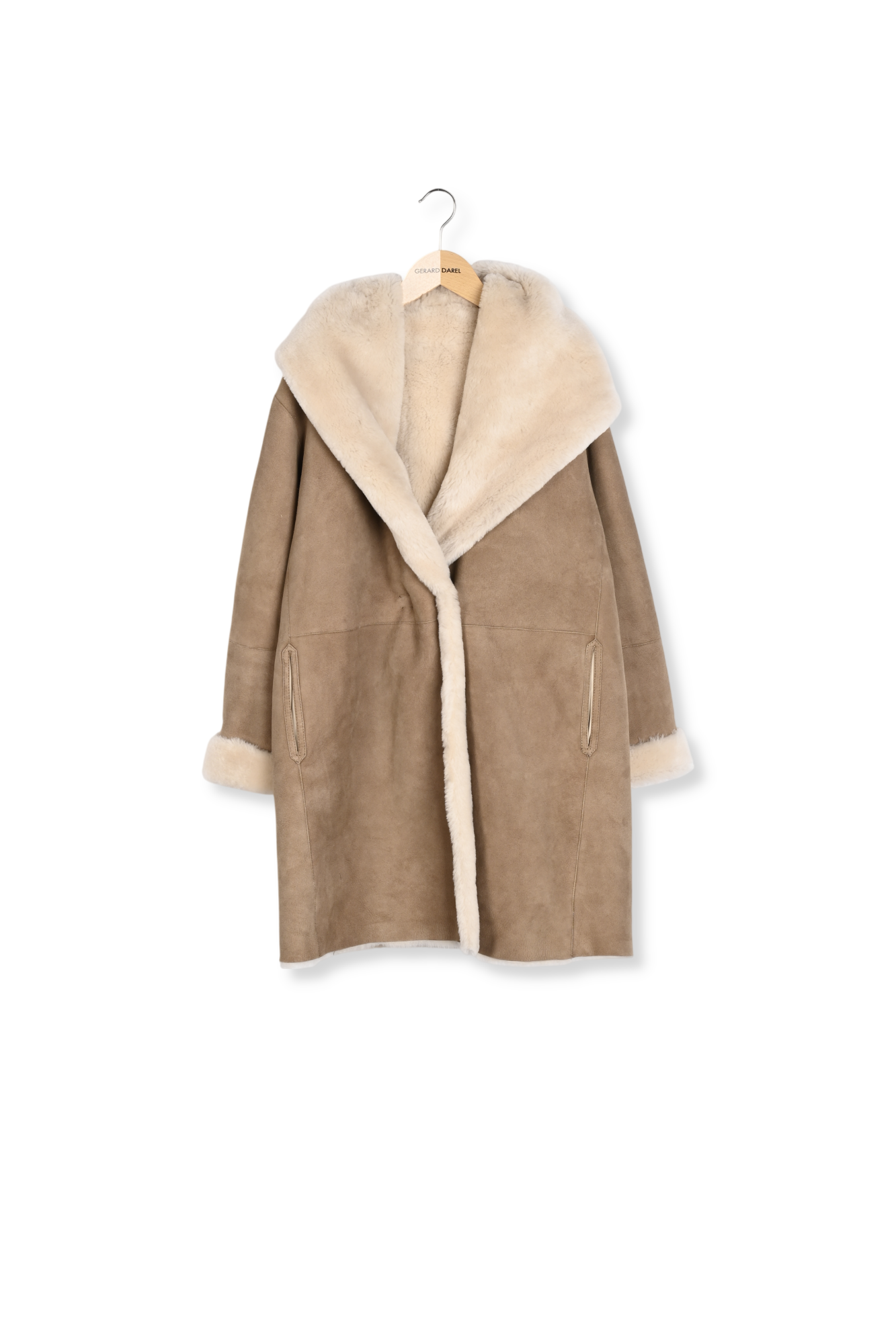 Manteau réversible en peau lainée à col châle - LEOCADIE Faume - seconde main