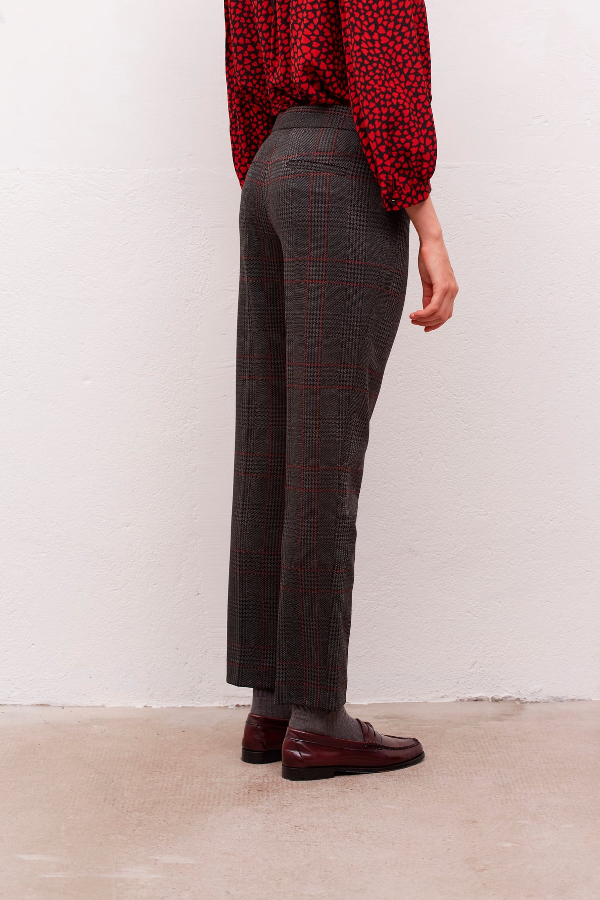 Pantalon droit Stretch à carreaux - ELIOTT Faume - seconde main