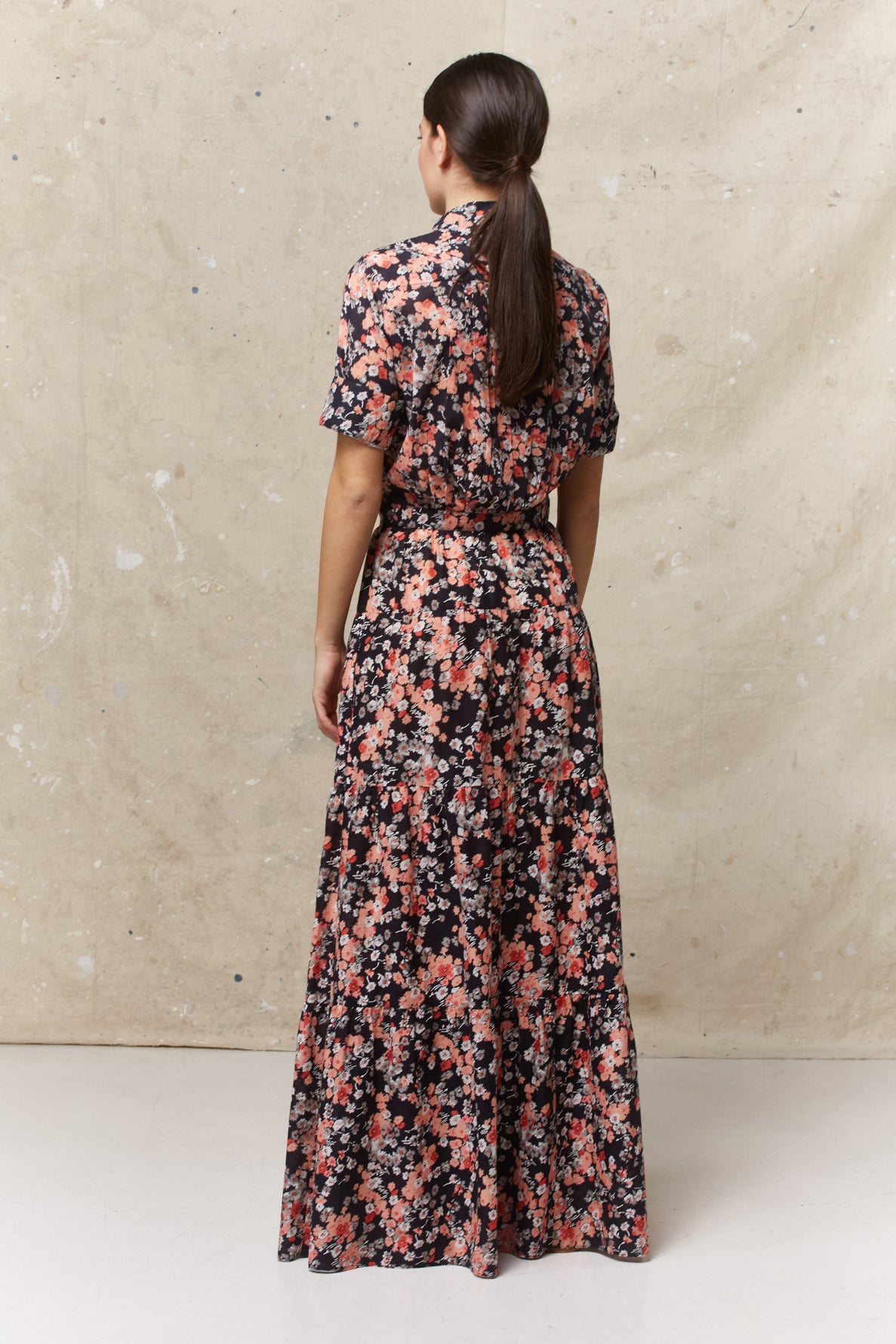 Jupe longue en coton à étages - BEATRICE Faume - seconde main