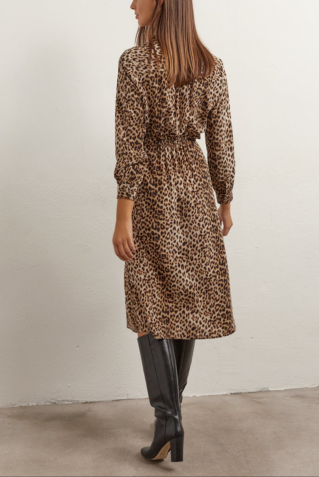 Tullia - Robe longue à imprimé animalier Faume - seconde main