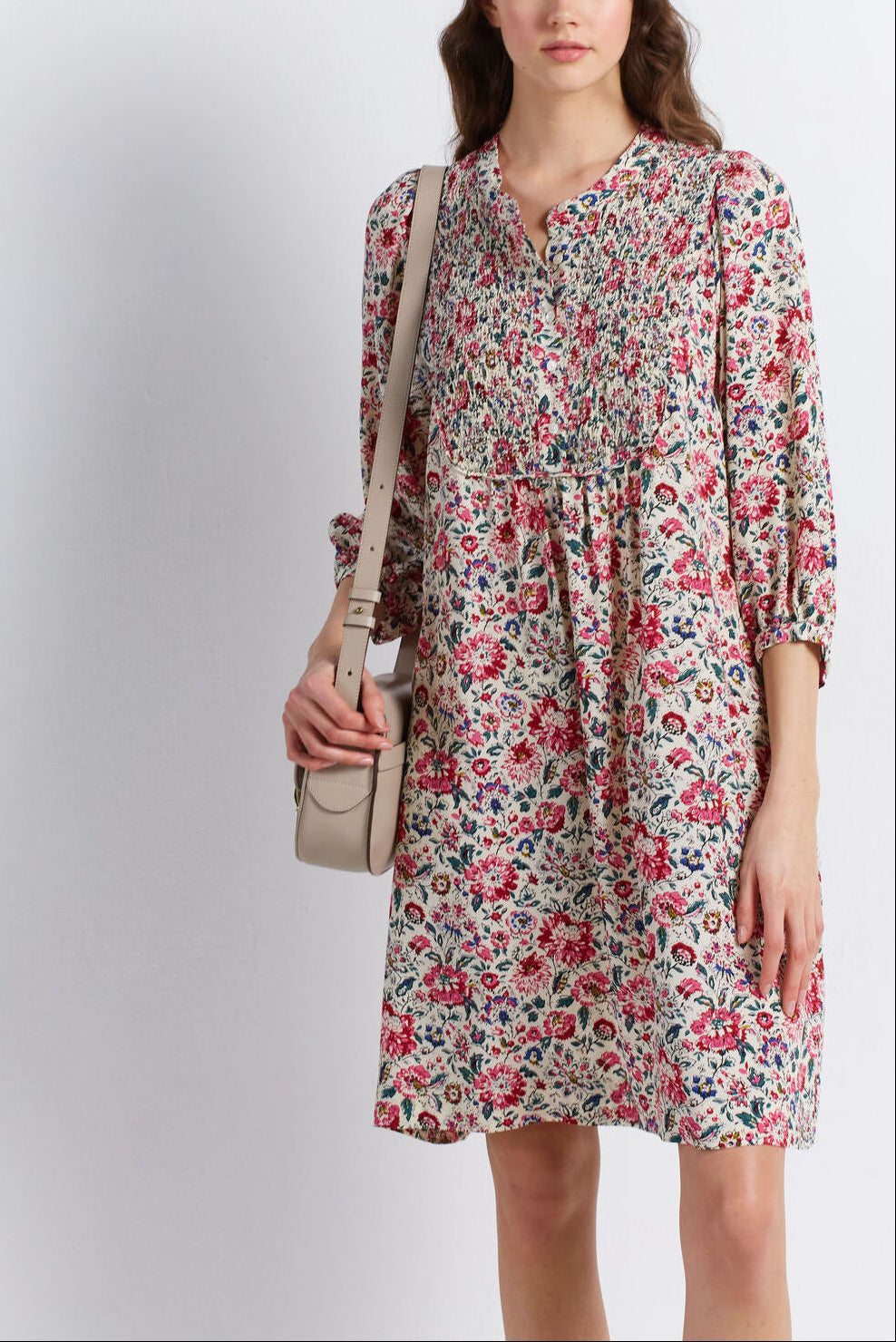 Robe à plastron smocké - JIA Faume - seconde main