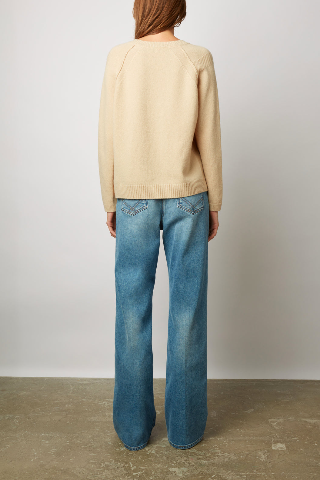 Pull en laine unie et jeux de maille - LINON Faume - seconde main