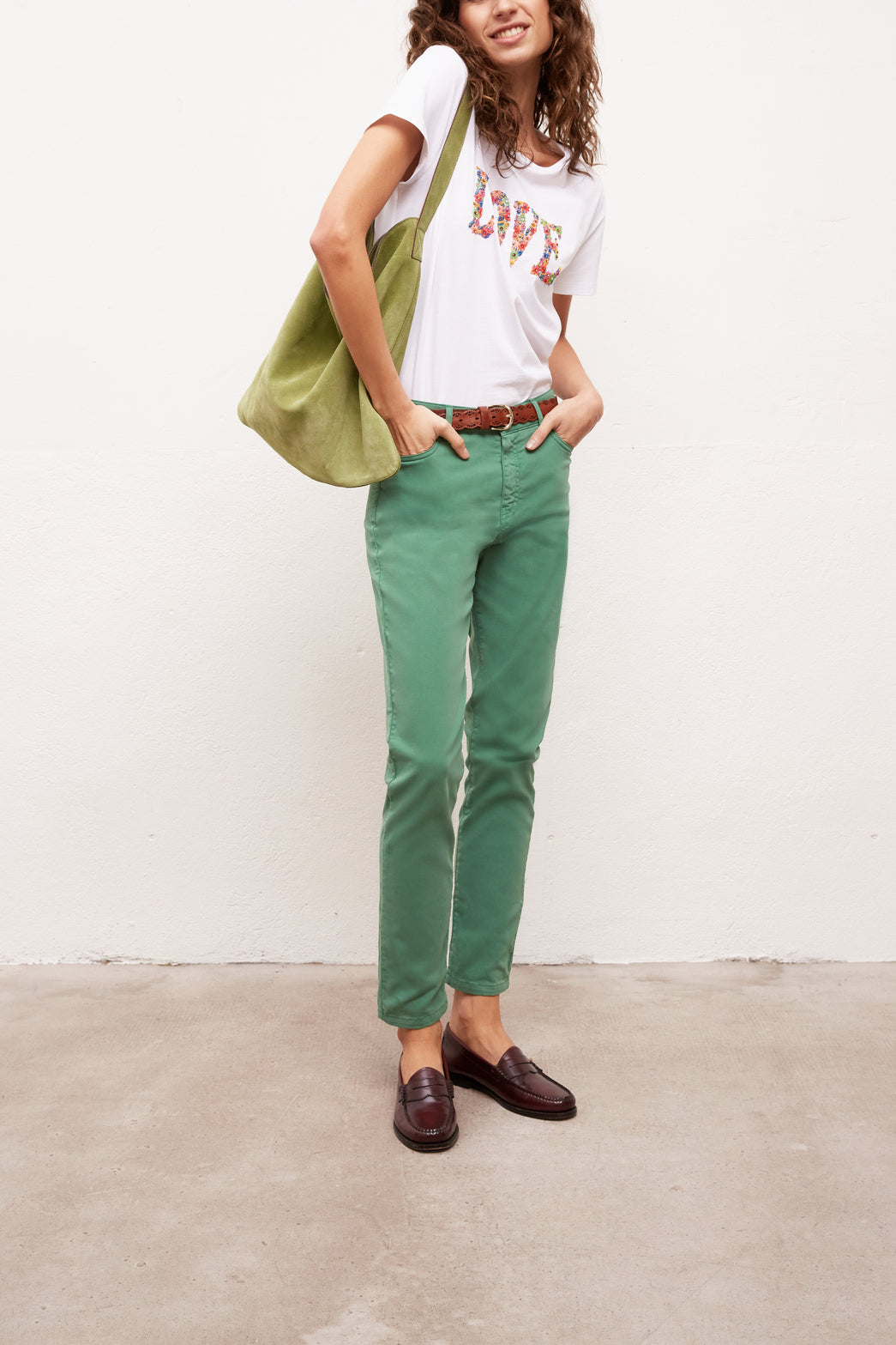 MAYA - Pantalon 5 poches en coton Stretch Faume - seconde main