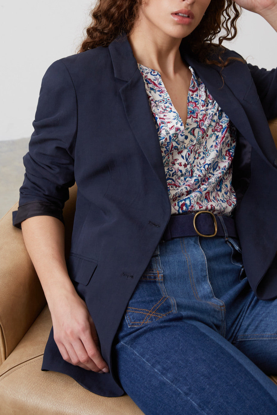 Veste de tailleur en lin mélangé - NATHIS Faume - seconde main