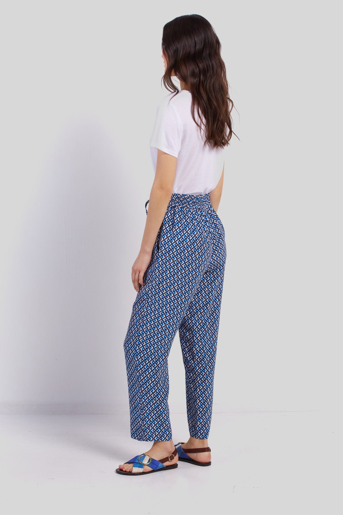 Pantalon en soie à motif - EMMA Faume - seconde main