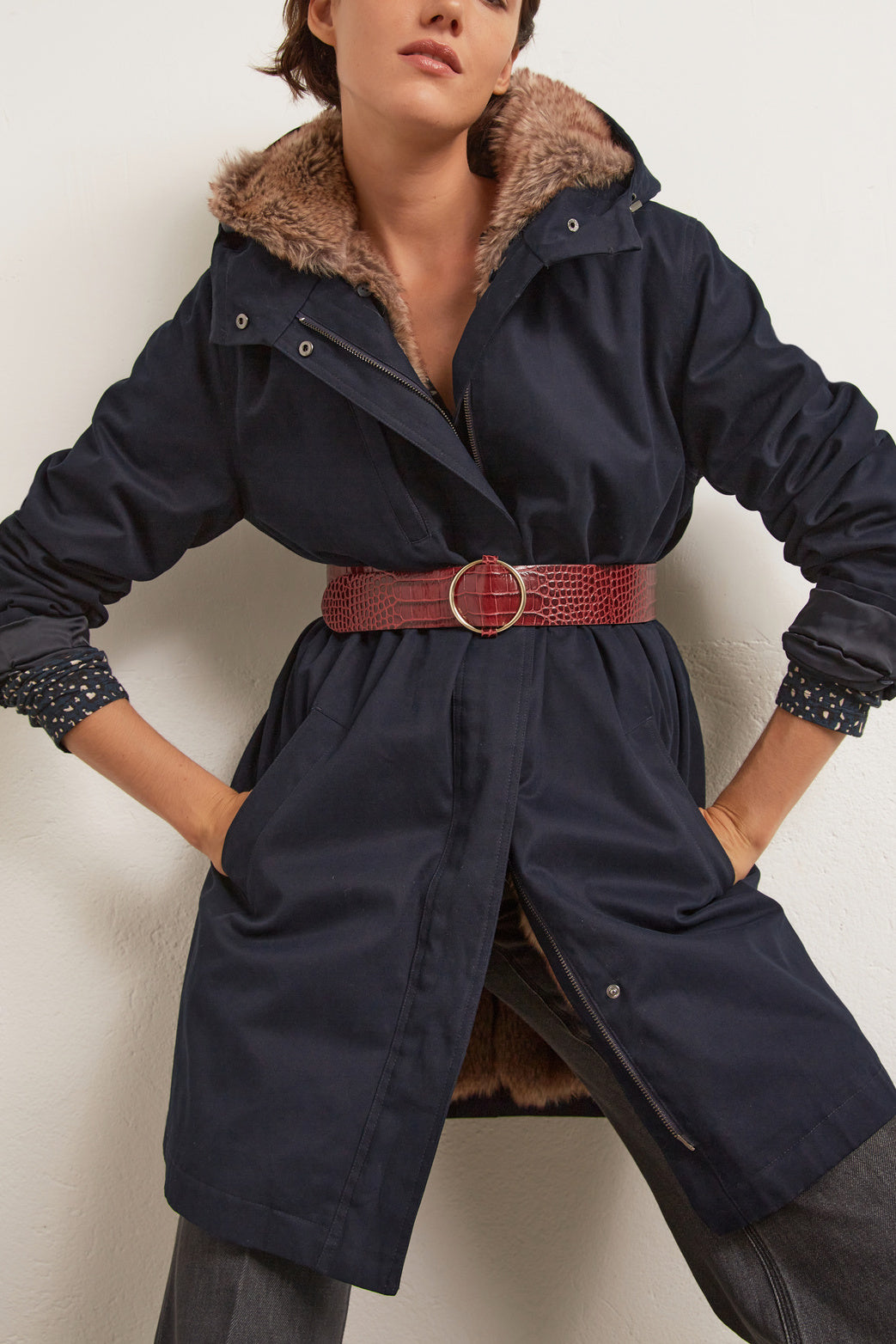 Shelly - Parka doublée de fausse fourrure Faume - seconde main