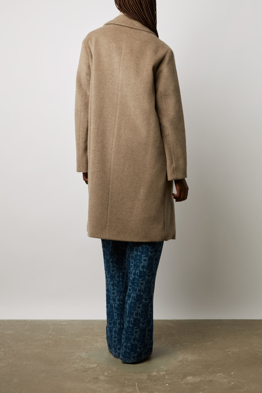 Manteau droit en laine et angora - SALISHA Faume - seconde main