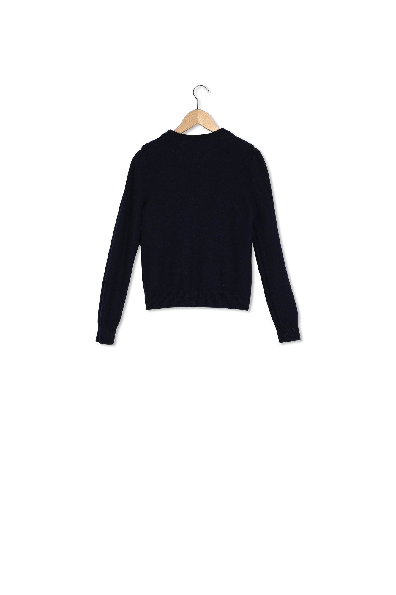 Pull uni en laine avec col chemise et strass - LUDIVINE Faume - seconde main