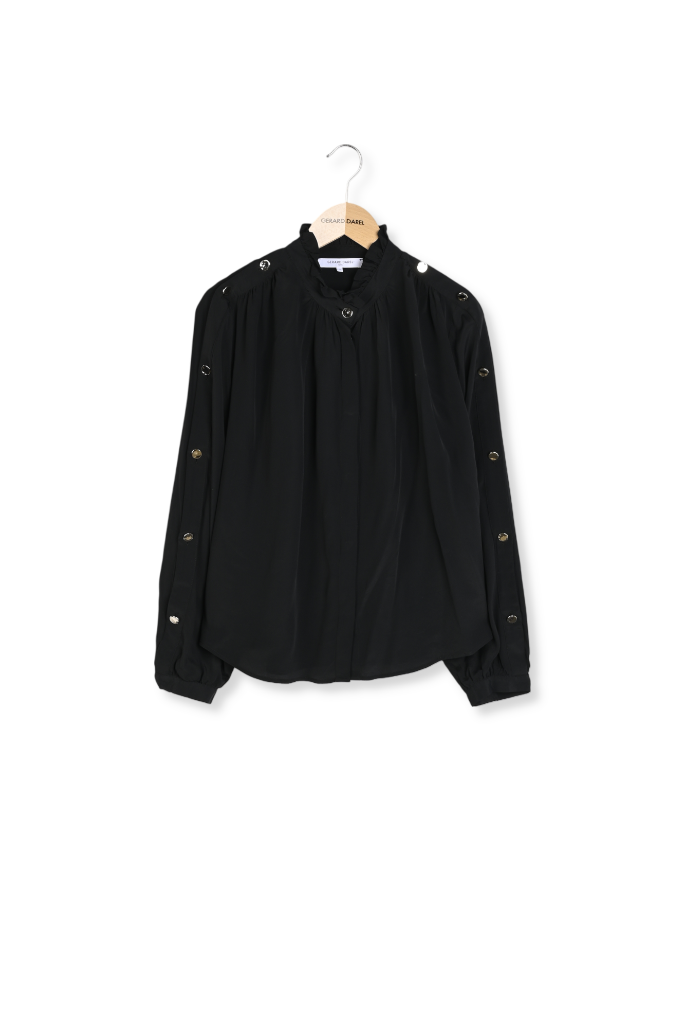 Chemise fluide à col montant et boutons dorés - CLEMENTINE Faume - seconde main