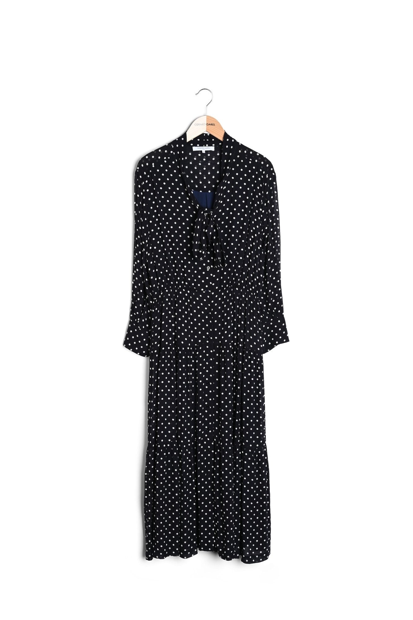 Robe midi en crêpe à pois - ELDA Faume - seconde main