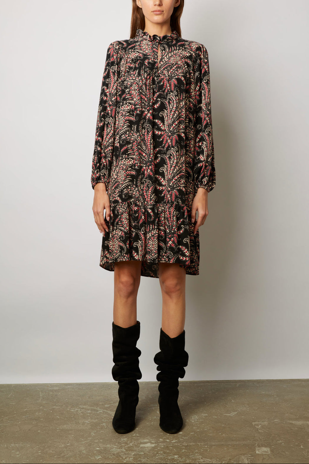 Robe col montant et imprimé cachemire - JUDY Faume - seconde main
