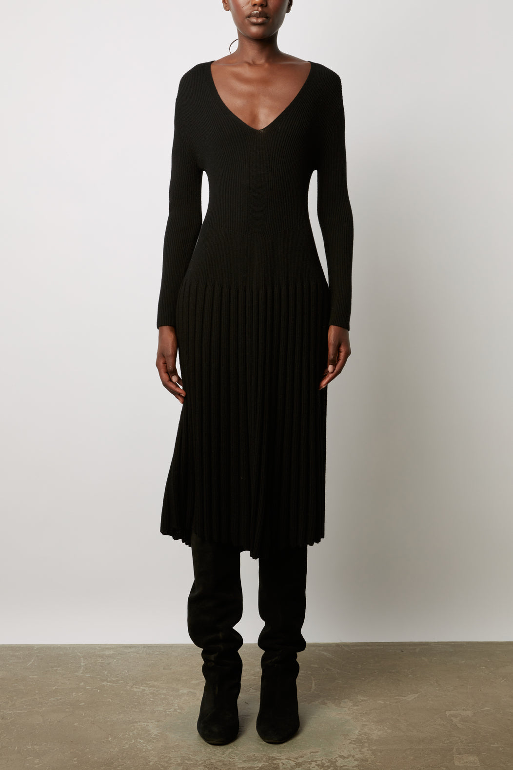 Robe midi en maille à côtes - JAYWENN Faume - seconde main