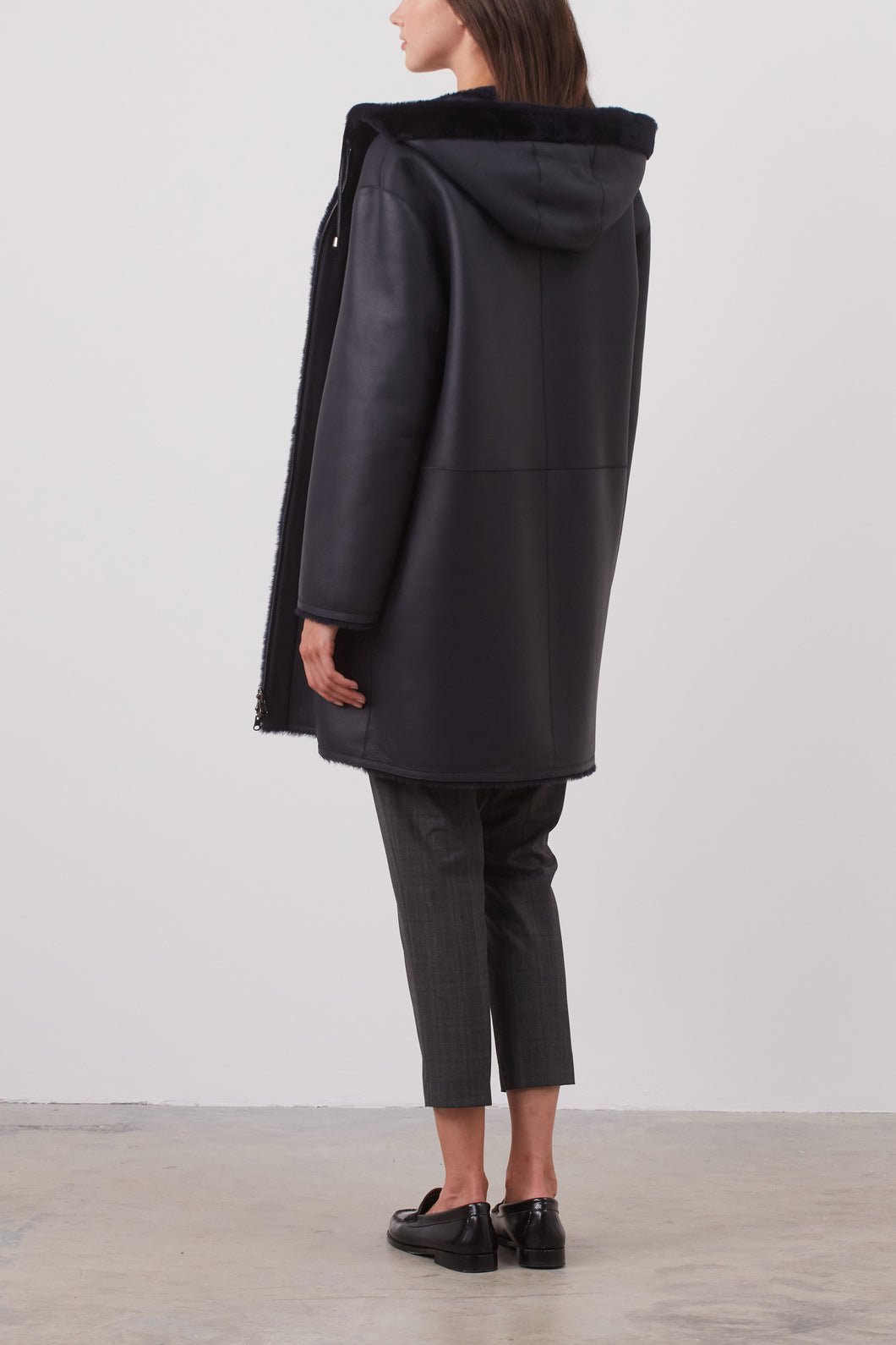 Manteau à capuche en peau lainée - MIRANDA Faume - seconde main