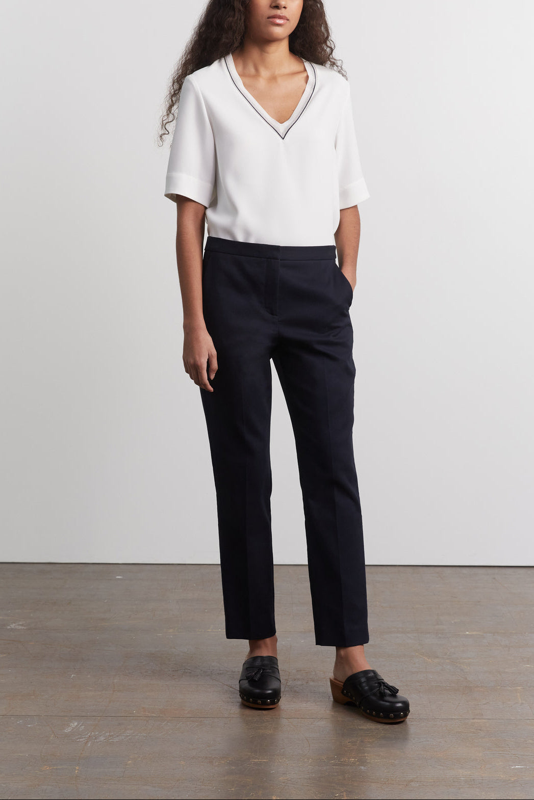 Pantalon droit en coton et dos élastiqué - ELGA Faume - seconde main