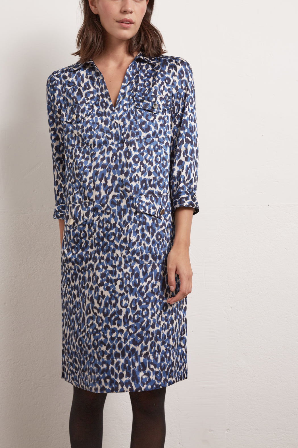SOLANGE - Robe-chemise courte imprimée Faume - seconde main