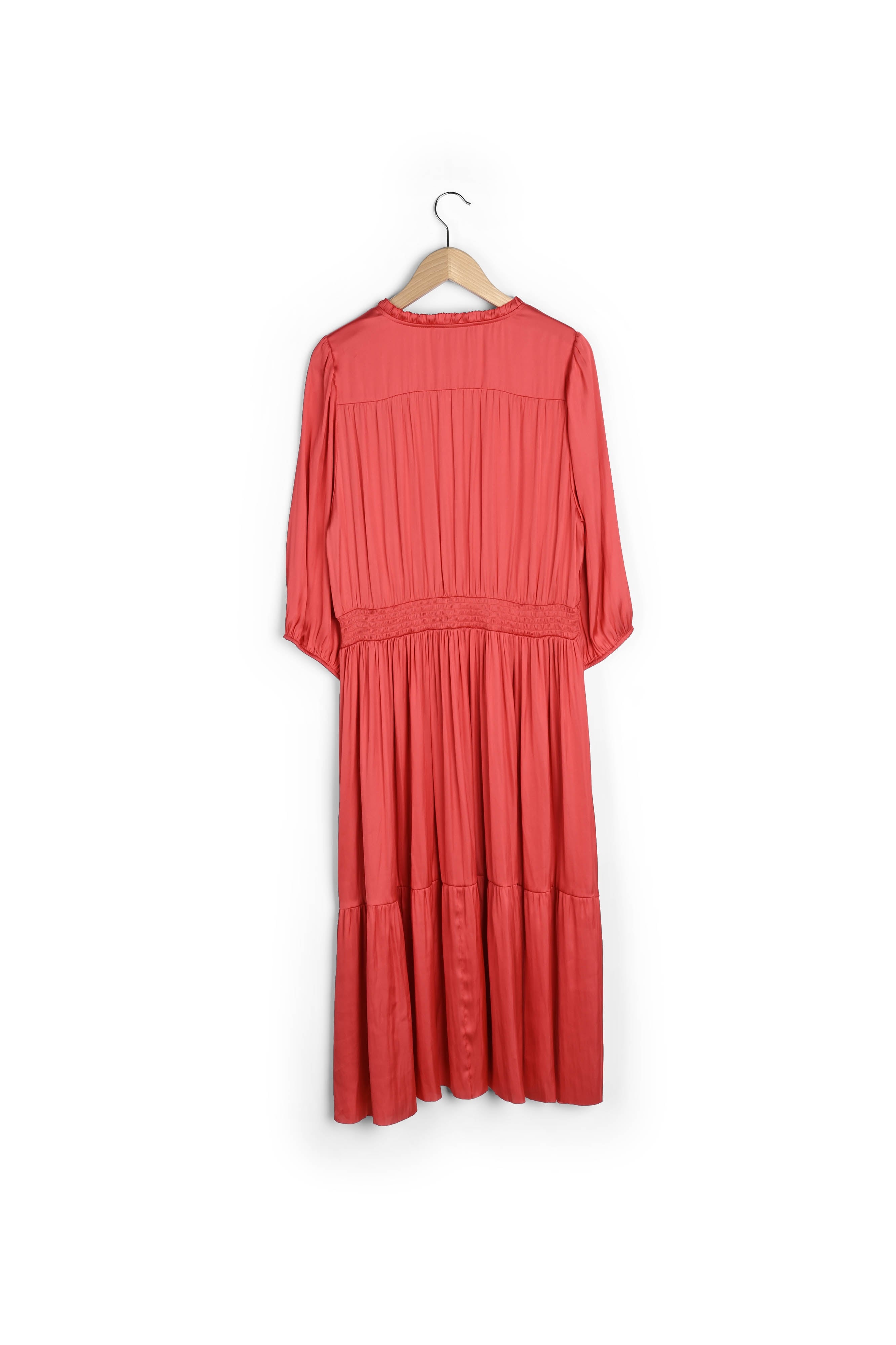 Robe midi en satin à volants - ENDY Faume - seconde main